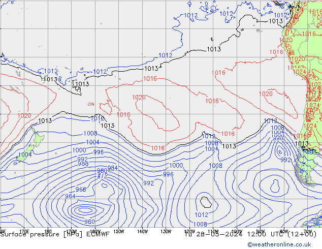 Surface pressure ECMWF Tu 28.05.2024 12 UTC