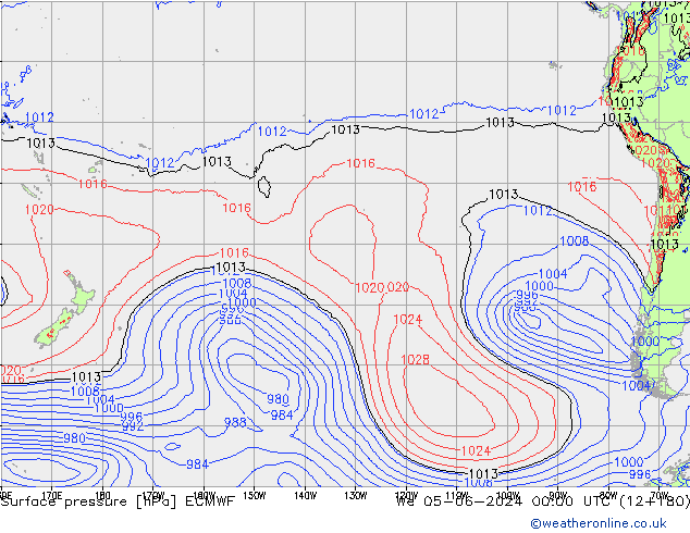 Bodendruck ECMWF Mi 05.06.2024 00 UTC