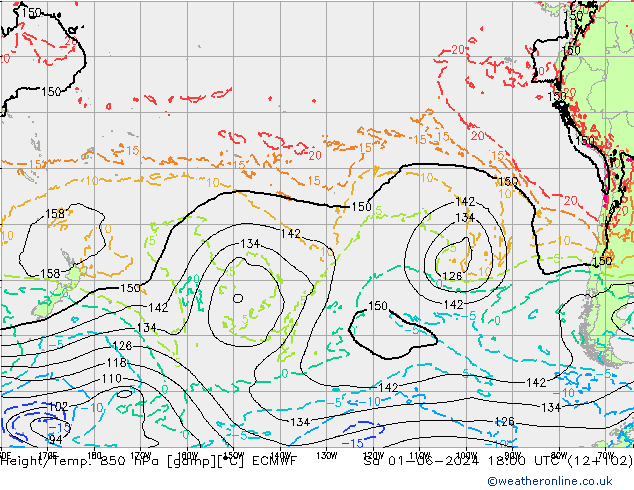 Height/Temp. 850 hPa ECMWF Sa 01.06.2024 18 UTC