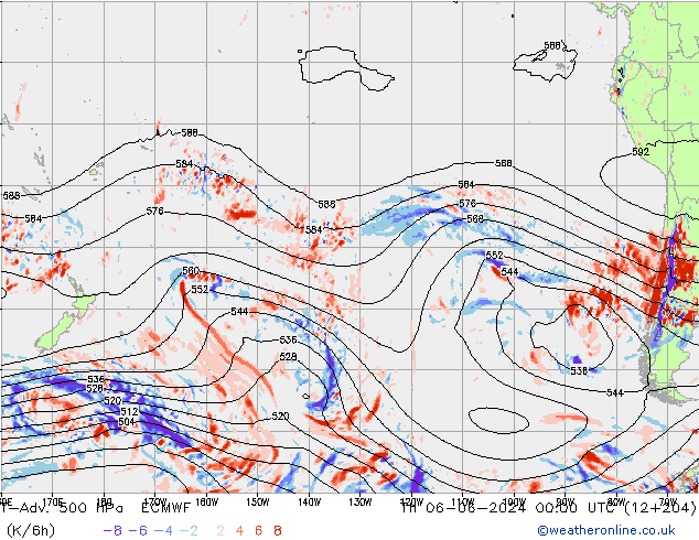 T-Adv. 500 hPa ECMWF czw. 06.06.2024 00 UTC