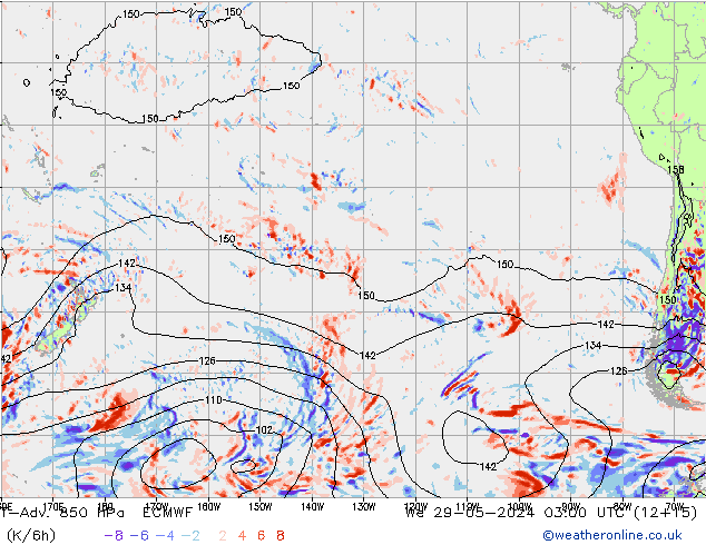 T-Adv. 850 hPa ECMWF wo 29.05.2024 03 UTC