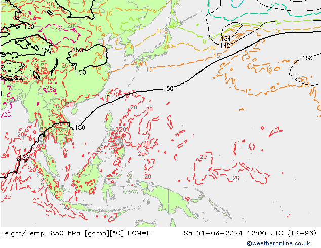 Z500/Yağmur (+YB)/Z850 ECMWF Cts 01.06.2024 12 UTC