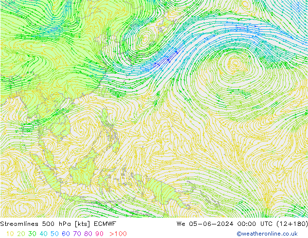 ветер 500 гПа ECMWF ср 05.06.2024 00 UTC