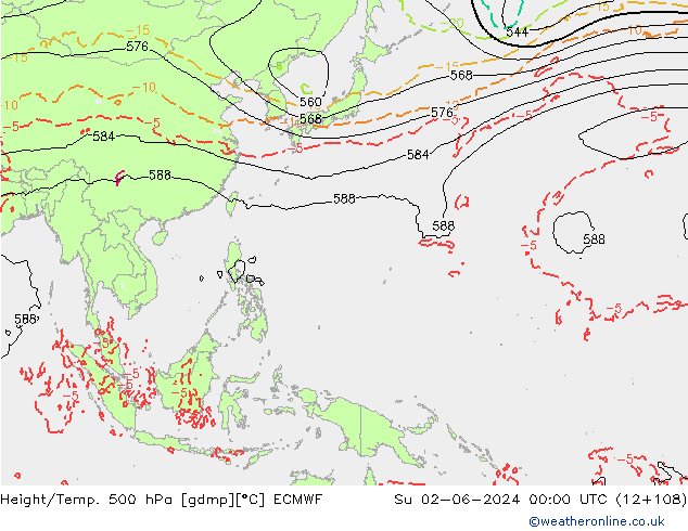 Z500/Rain (+SLP)/Z850 ECMWF ��� 02.06.2024 00 UTC