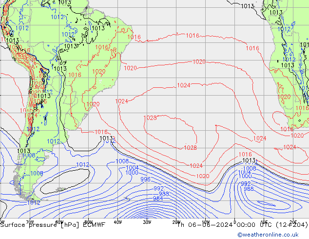 pression de l'air ECMWF jeu 06.06.2024 00 UTC