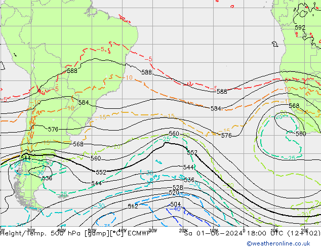 Z500/Rain (+SLP)/Z850 ECMWF sab 01.06.2024 18 UTC