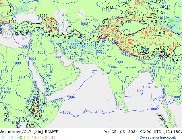 Prąd strumieniowy ECMWF śro. 05.06.2024 00 UTC