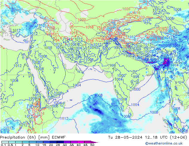 Z500/Yağmur (+YB)/Z850 ECMWF Sa 28.05.2024 18 UTC