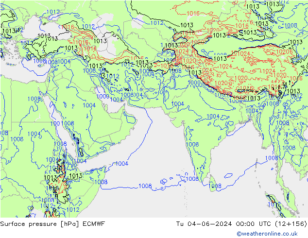 Bodendruck ECMWF Di 04.06.2024 00 UTC