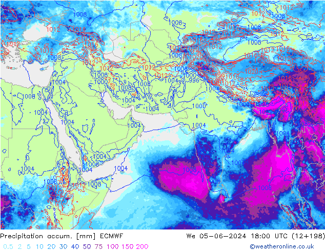 Precipitation accum. ECMWF We 05.06.2024 18 UTC