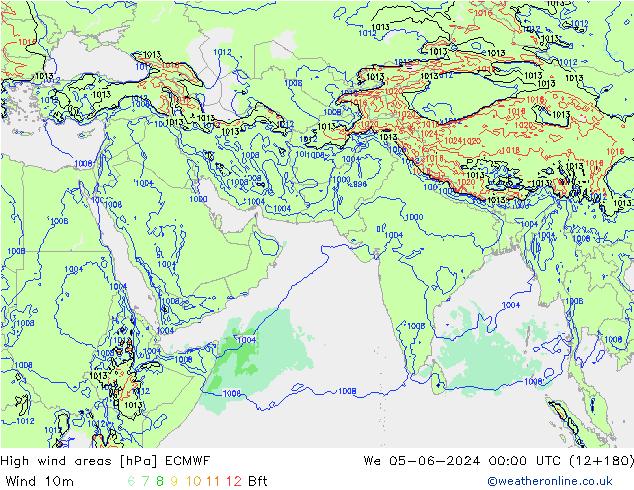 High wind areas ECMWF We 05.06.2024 00 UTC