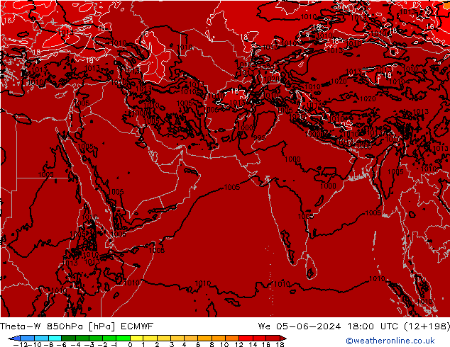 Theta-W 850hPa ECMWF St 05.06.2024 18 UTC