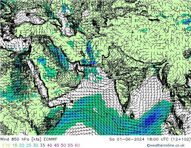 Wind 850 hPa ECMWF Sa 01.06.2024 18 UTC