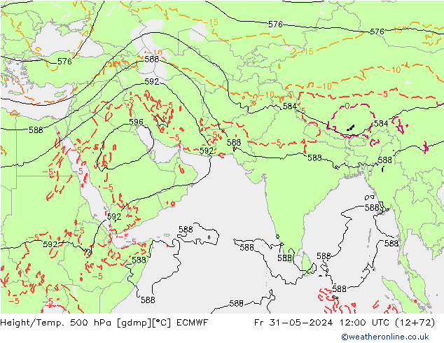 Z500/Rain (+SLP)/Z850 ECMWF ��� 31.05.2024 12 UTC