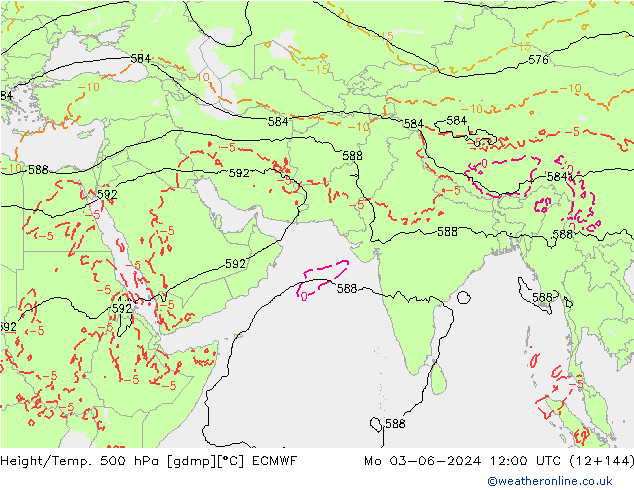 Z500/Rain (+SLP)/Z850 ECMWF ��� 03.06.2024 12 UTC