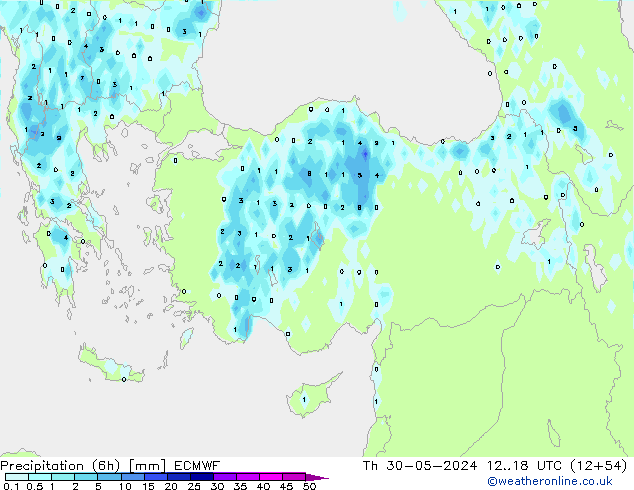 Z500/Rain (+SLP)/Z850 ECMWF Čt 30.05.2024 18 UTC