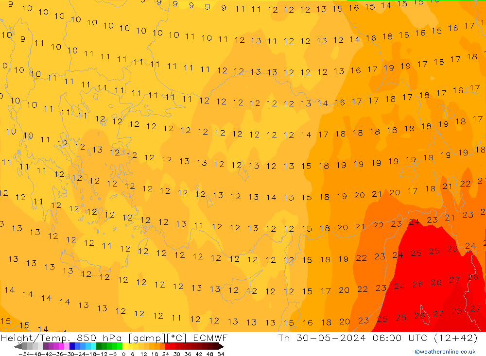 Z500/Rain (+SLP)/Z850 ECMWF Čt 30.05.2024 06 UTC