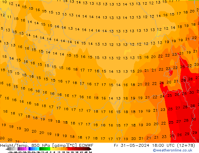 Z500/Rain (+SLP)/Z850 ECMWF  31.05.2024 18 UTC