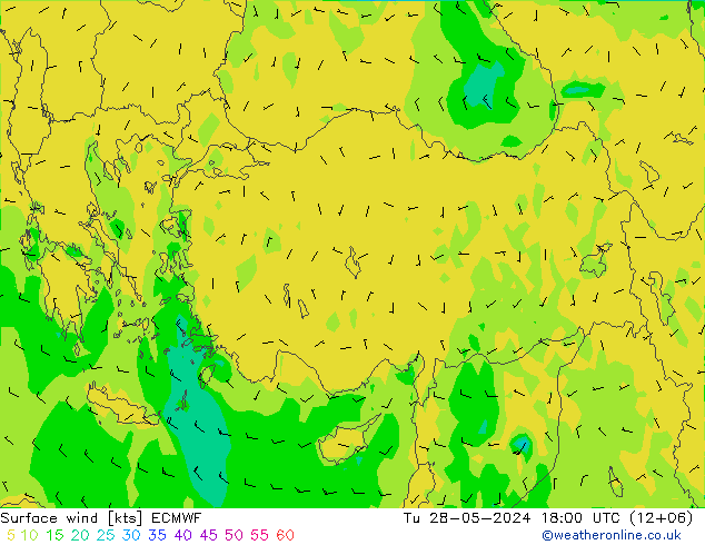 Surface wind ECMWF Tu 28.05.2024 18 UTC