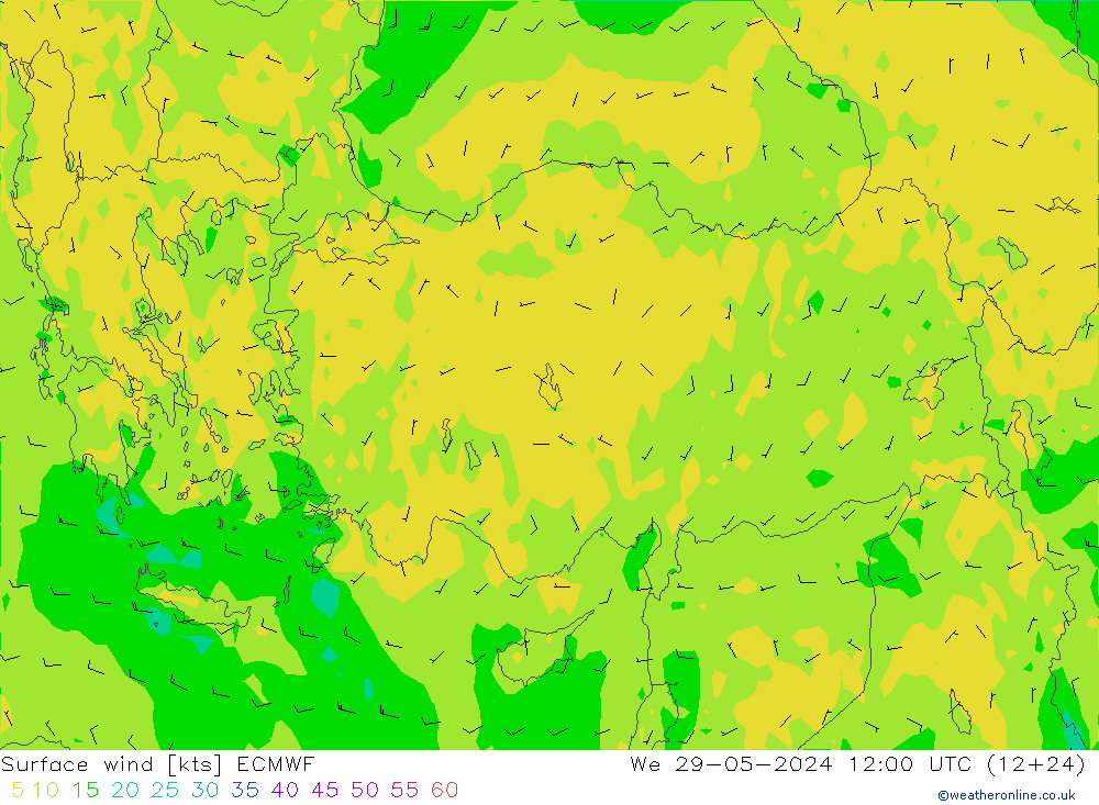 Surface wind ECMWF St 29.05.2024 12 UTC