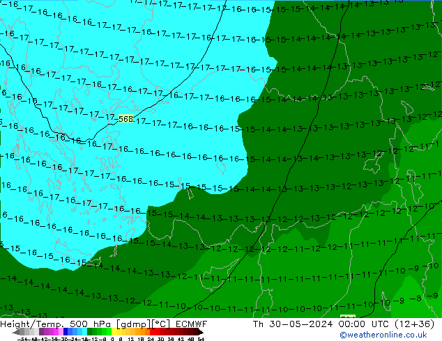 Z500/Rain (+SLP)/Z850 ECMWF jeu 30.05.2024 00 UTC