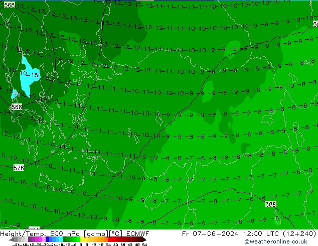 Z500/Rain (+SLP)/Z850 ECMWF Sex 07.06.2024 12 UTC