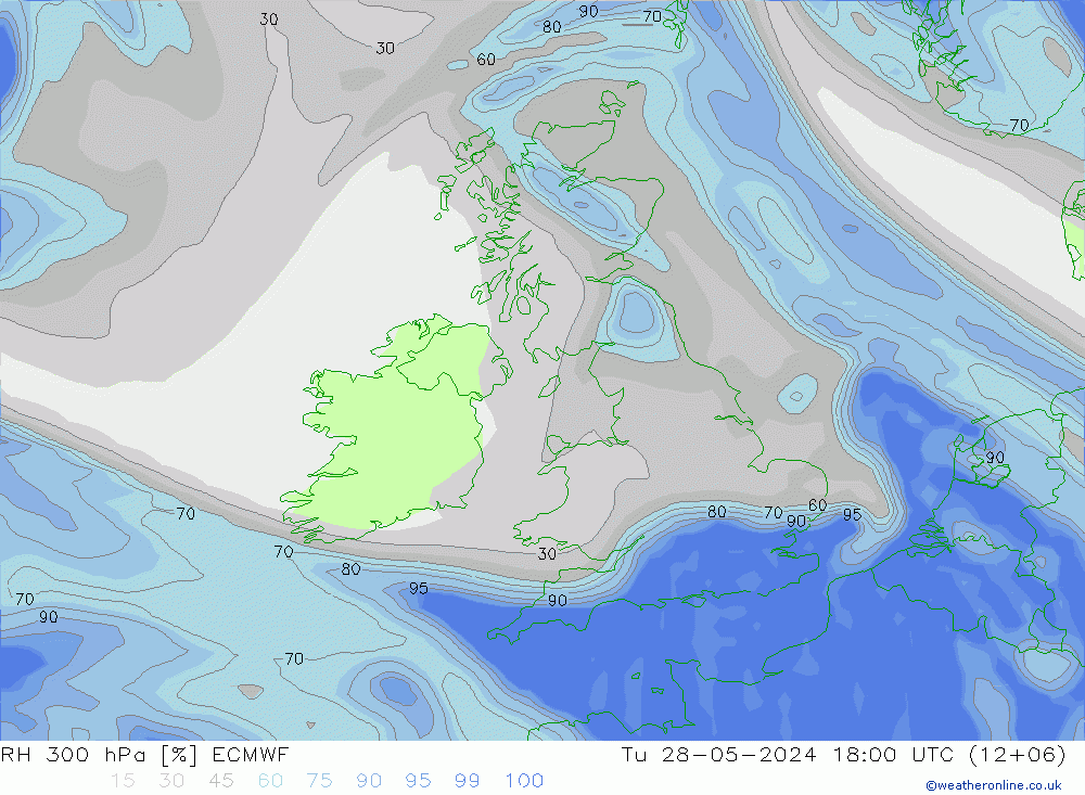 RH 300 hPa ECMWF  28.05.2024 18 UTC