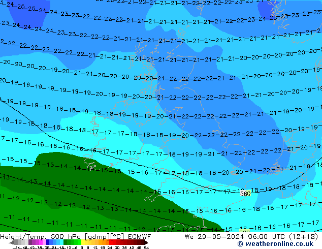 Z500/Rain (+SLP)/Z850 ECMWF We 29.05.2024 06 UTC