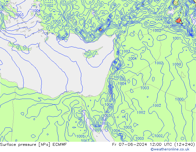 ciśnienie ECMWF pt. 07.06.2024 12 UTC