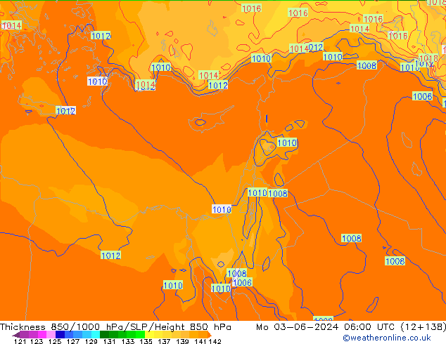 Thck 850-1000 hPa ECMWF Mo 03.06.2024 06 UTC