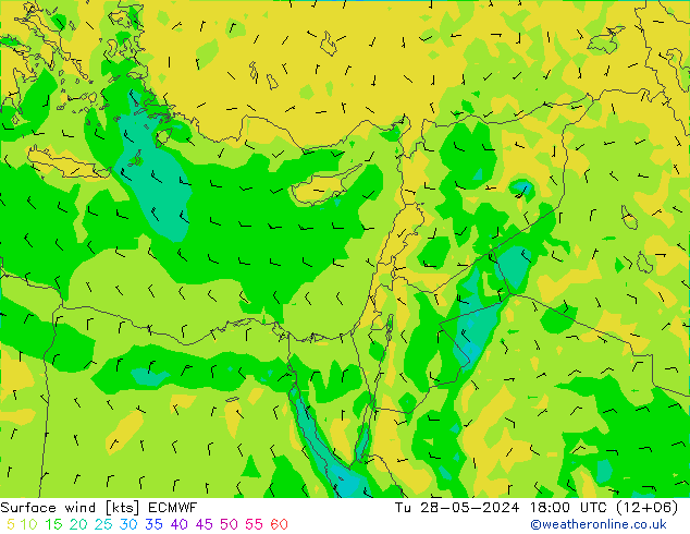 Wind 10 m ECMWF di 28.05.2024 18 UTC