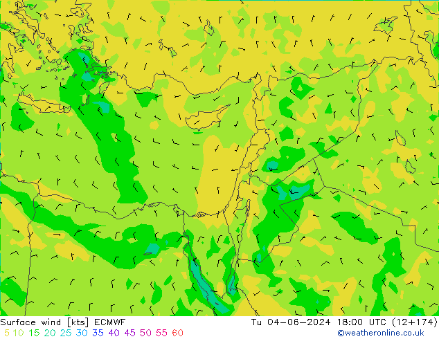 Vent 10 m ECMWF mar 04.06.2024 18 UTC