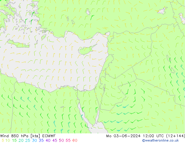 Wind 850 hPa ECMWF Mo 03.06.2024 12 UTC