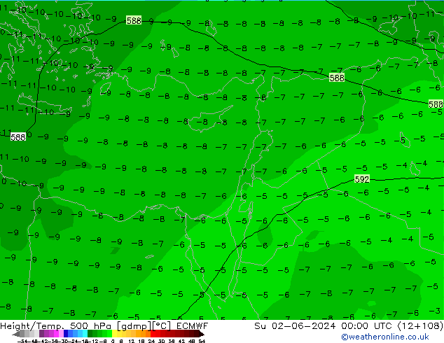 Z500/Rain (+SLP)/Z850 ECMWF ��� 02.06.2024 00 UTC