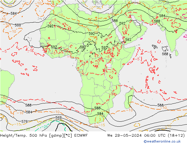 Z500/Rain (+SLP)/Z850 ECMWF We 29.05.2024 06 UTC