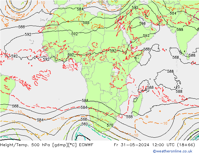 Z500/Rain (+SLP)/Z850 ECMWF pt. 31.05.2024 12 UTC