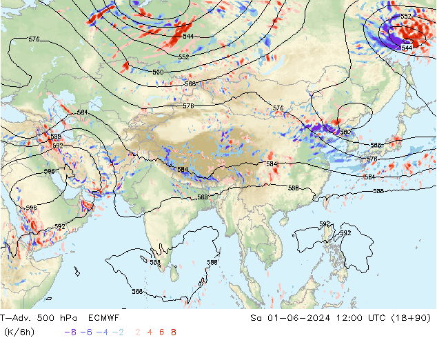 T-Adv. 500 hPa ECMWF Sáb 01.06.2024 12 UTC