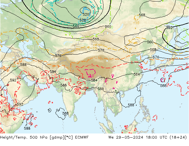 Z500/Rain (+SLP)/Z850 ECMWF ср 29.05.2024 18 UTC