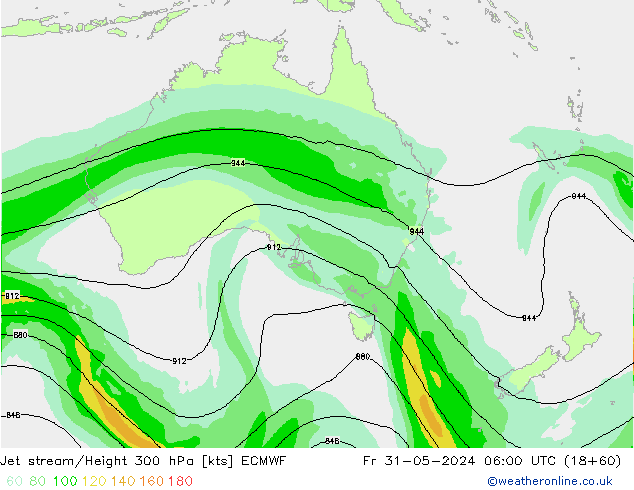 Jet stream ECMWF Sex 31.05.2024 06 UTC