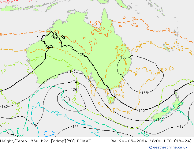 Z500/Rain (+SLP)/Z850 ECMWF St 29.05.2024 18 UTC