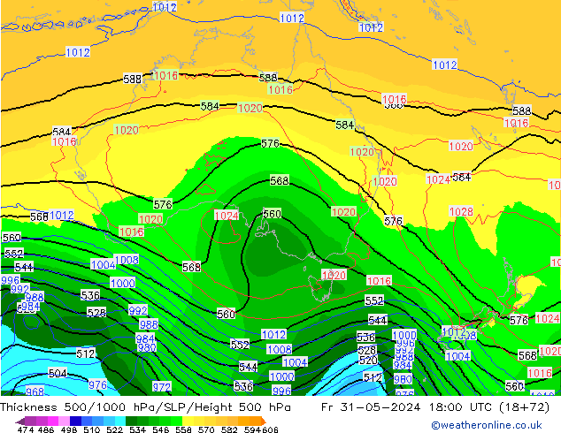 Thck 500-1000гПа ECMWF пт 31.05.2024 18 UTC