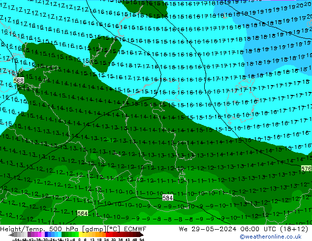 Z500/Regen(+SLP)/Z850 ECMWF wo 29.05.2024 06 UTC