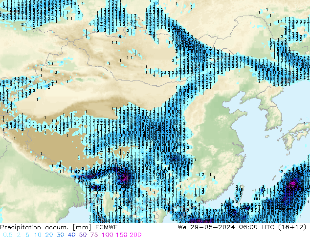 Precipitation accum. ECMWF  29.05.2024 06 UTC