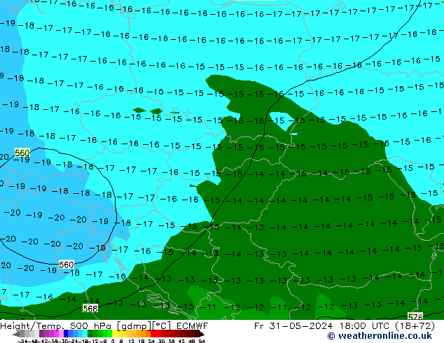 Géop./Temp. 500 hPa ECMWF ven 31.05.2024 18 UTC