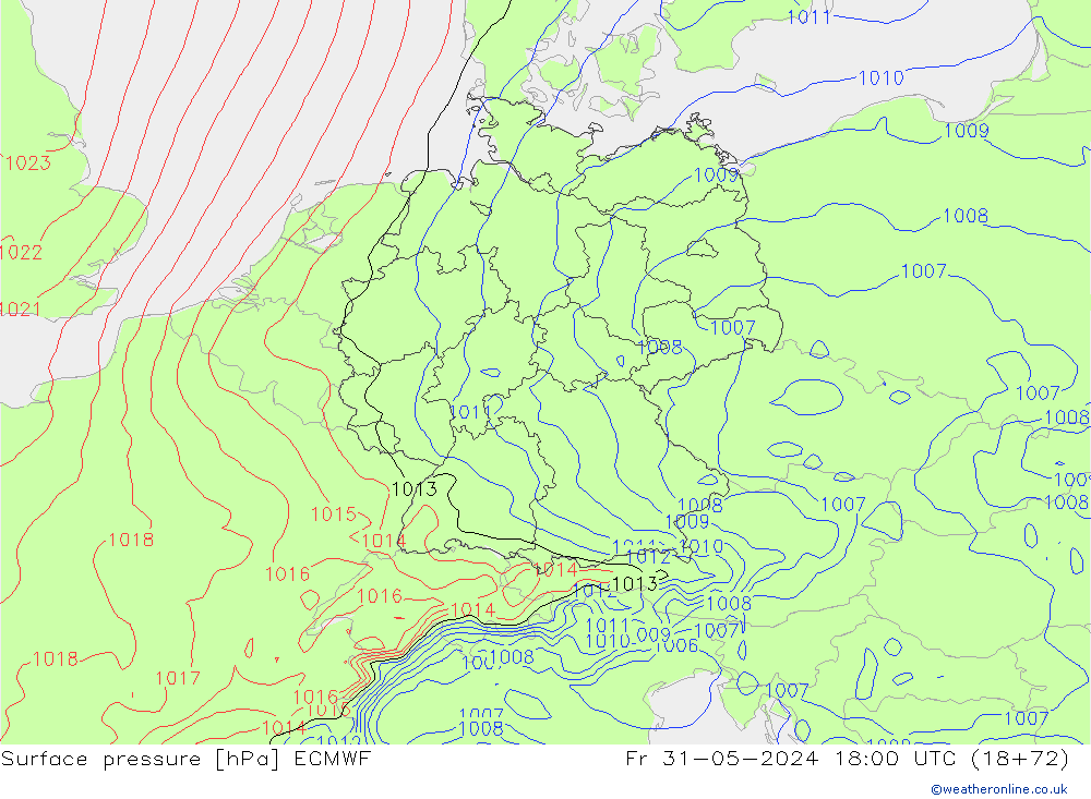 Yer basıncı ECMWF Cu 31.05.2024 18 UTC