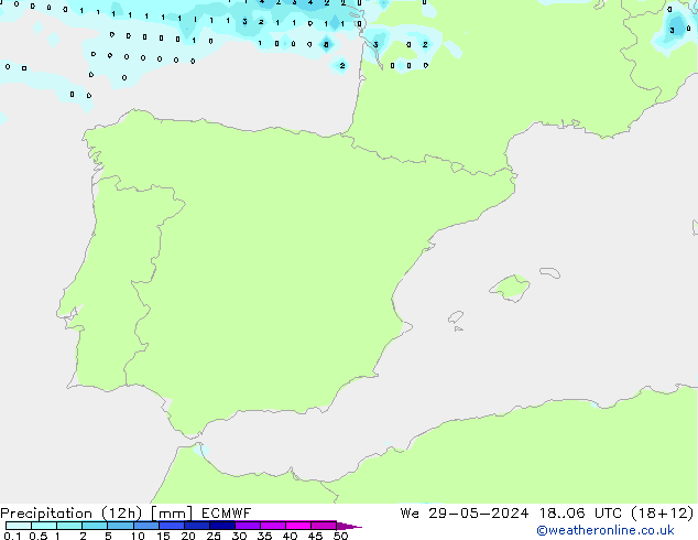 Precipitazione (12h) ECMWF mer 29.05.2024 06 UTC