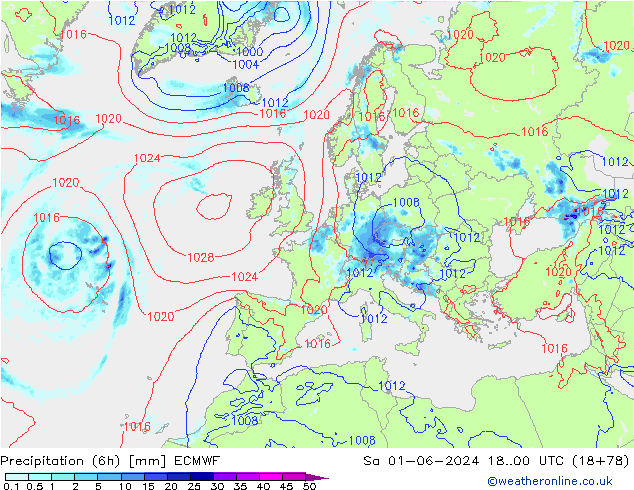 Z500/Rain (+SLP)/Z850 ECMWF Sáb 01.06.2024 00 UTC