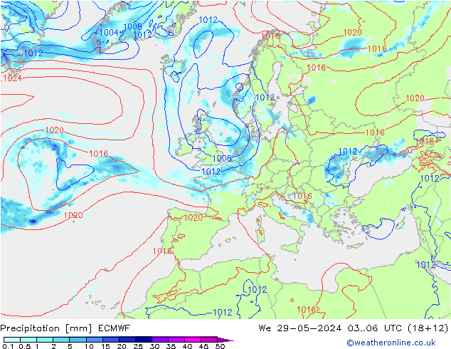 Niederschlag ECMWF Mi 29.05.2024 06 UTC