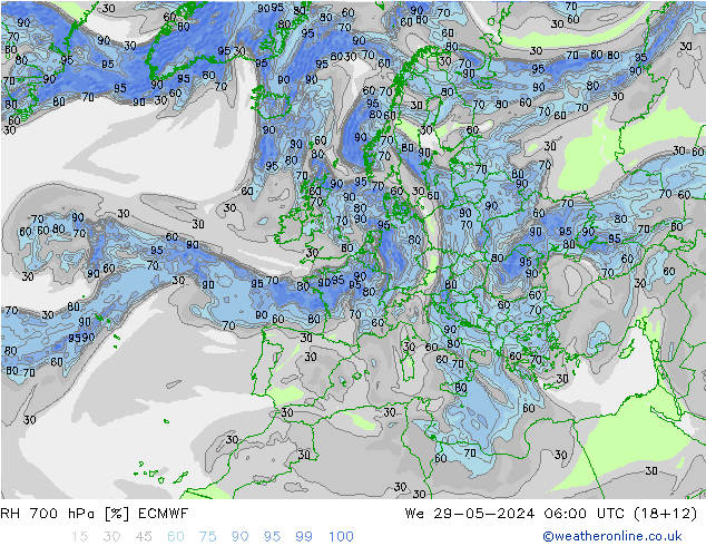 RV 700 hPa ECMWF wo 29.05.2024 06 UTC