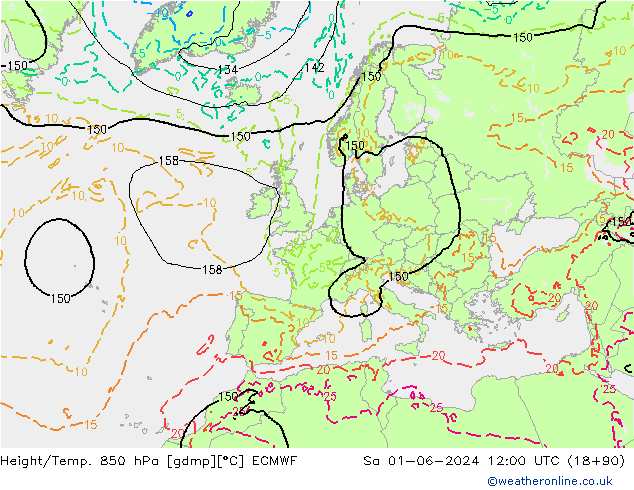 Z500/Rain (+SLP)/Z850 ECMWF Sa 01.06.2024 12 UTC